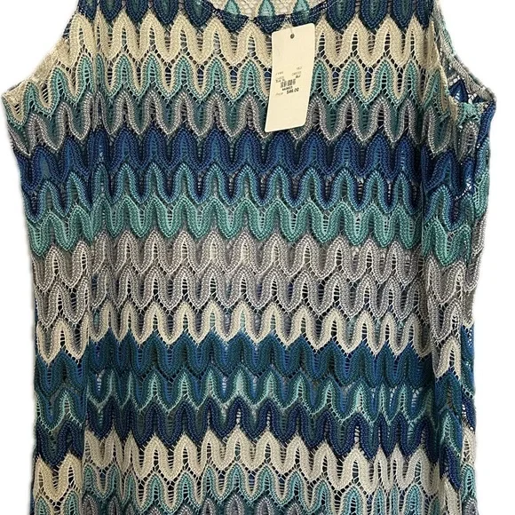 J Valdi NWT size XL Multicolor Zigzag Knit Dress Coverup - Picture 2 of 10